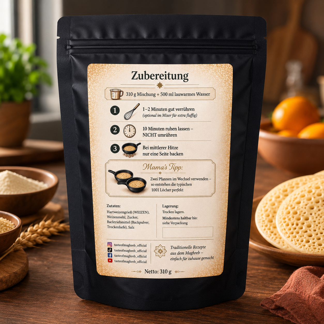 Baghrir Mix – Marokkanische Pfannkuchen